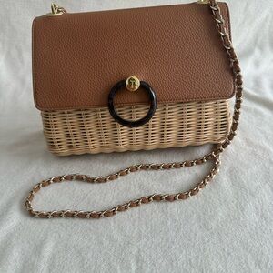 Ted Baker— Tan and Woven Shoulder Bag